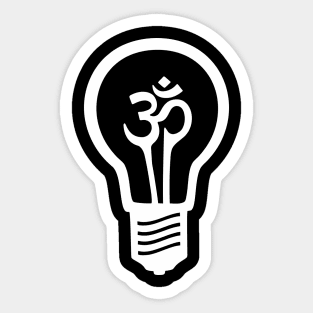 Om Meditation Lightbulb (White) Sticker